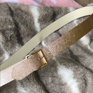 Rose gold belt with gold buckle size large